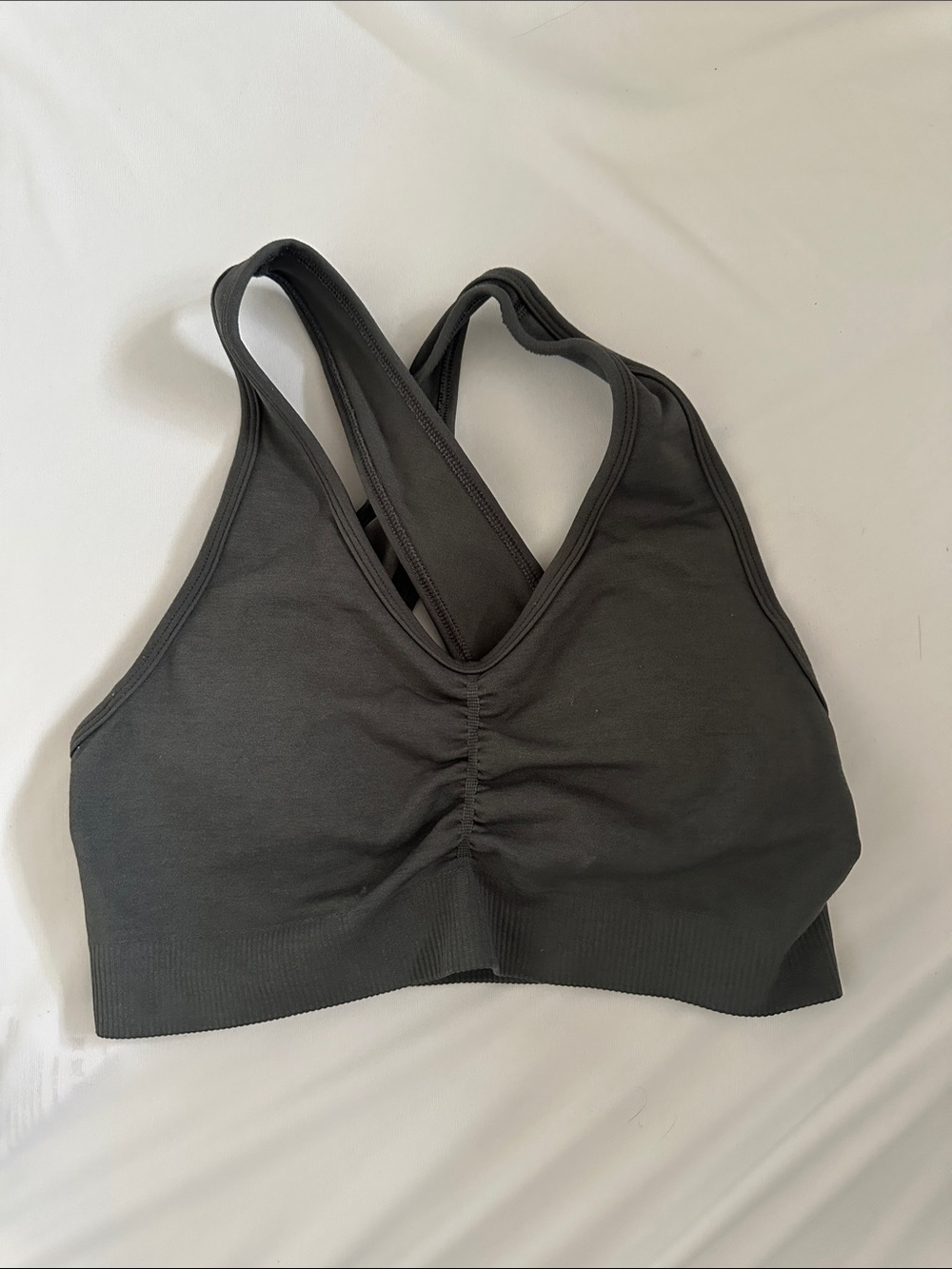 Alphalete Black Seamless Ruched Sport Bralette